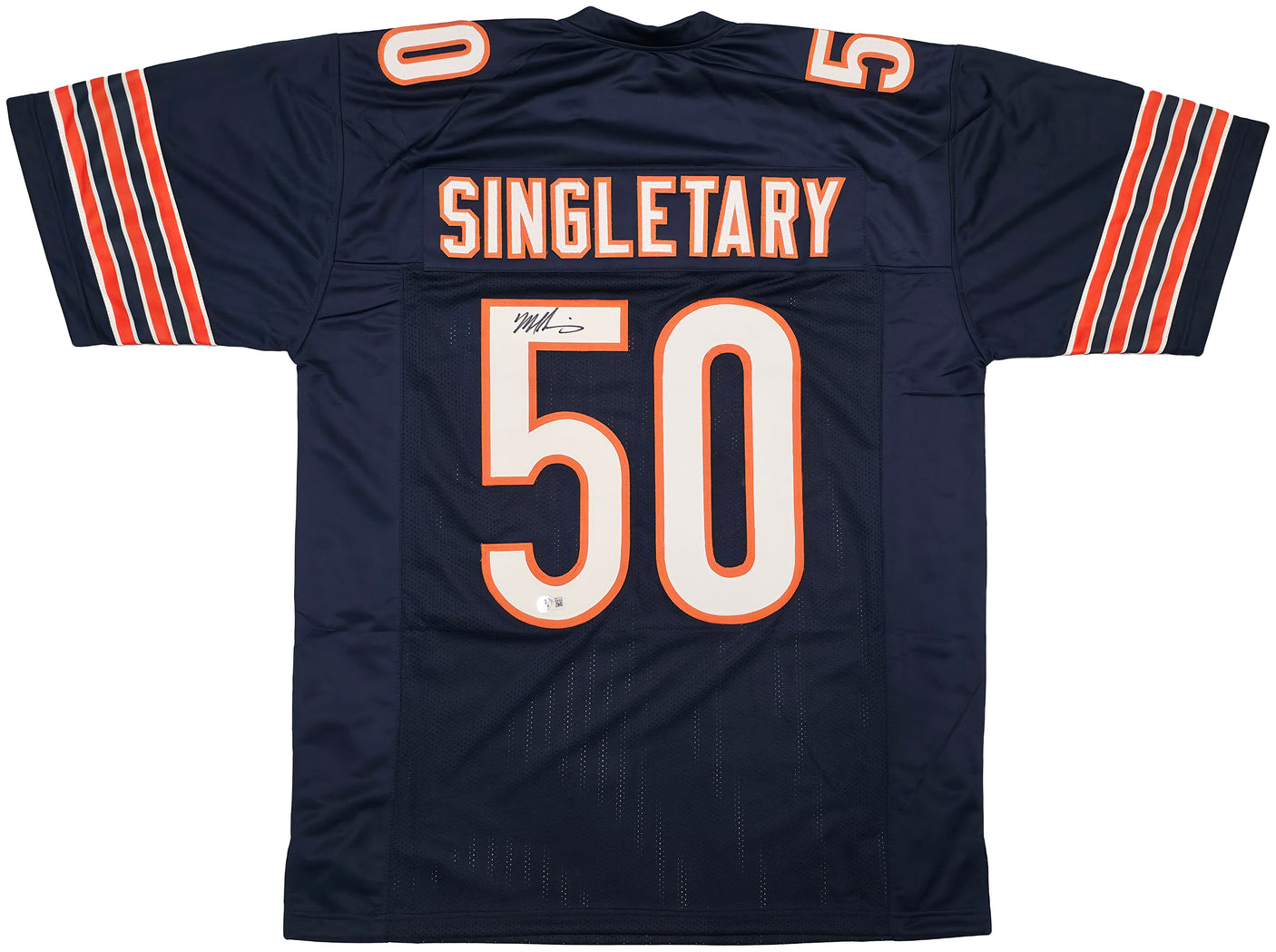 Chicago Bears Mike Singletary Autographed Blue Jersey Beckett BAS Witness Stock #250275