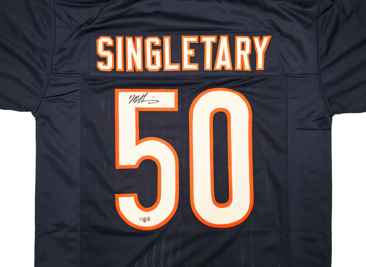 Chicago Bears Mike Singletary Autographed Blue Jersey Beckett BAS Witness Stock #250275