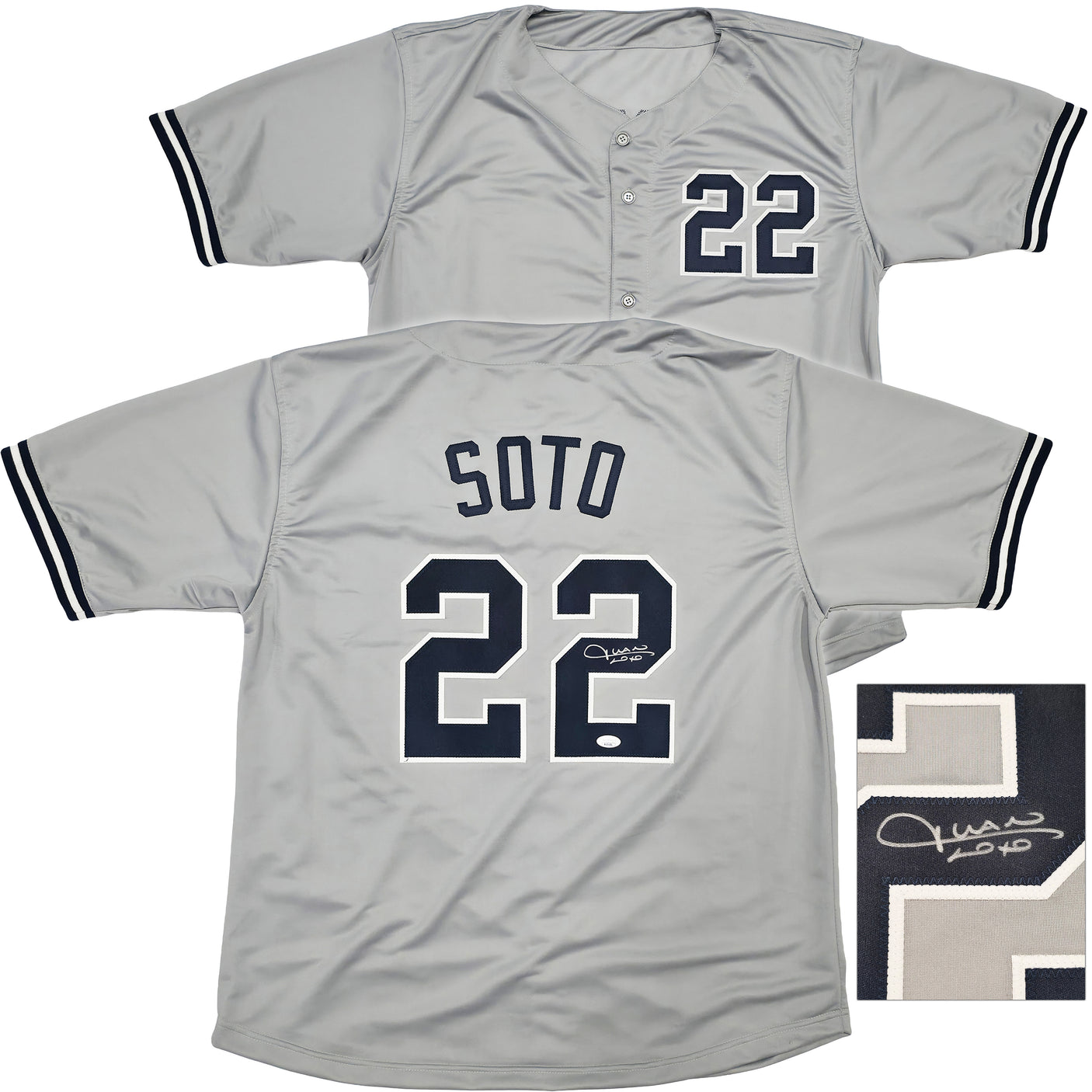 New York Yankees Juan Soto Autographed Gray Jersey JSA Stock #250495