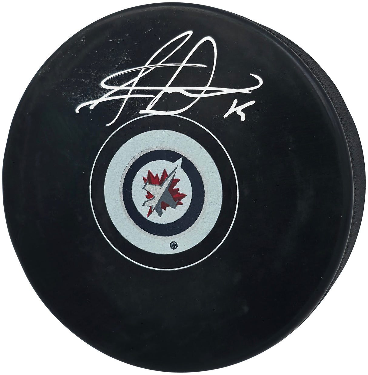 Jonathan Toews Autographed Official Winnipeg Jets Logo Hockey Puck Beckett BAS Witness Stock #250559