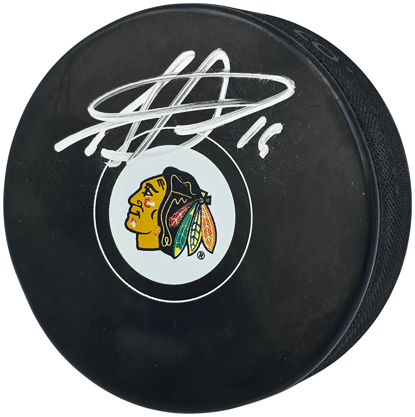 Jonathan Toews Autographed Official Chicago Blackhawks Logo Hockey Puck Beckett BAS Witness Stock #250561