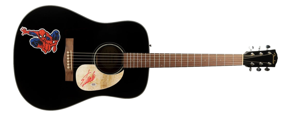 Stan Lee Signed 41" Black Fender Acoustic Guitar PSA/DNA