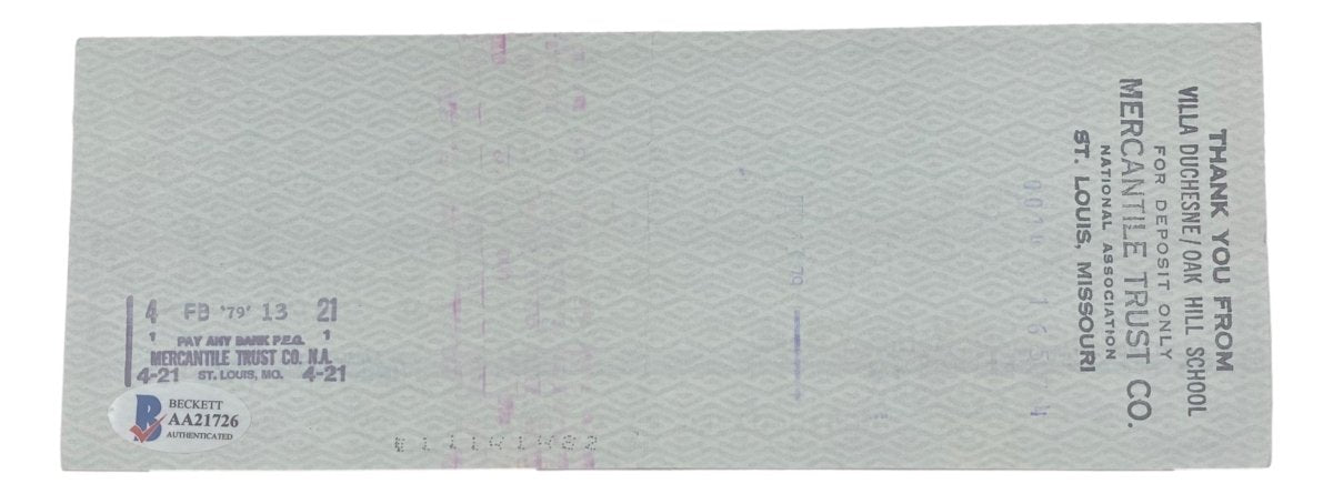 Stan Musial St. Louis Cardinals Signed Bank Check #5484 BAS - Sports Integrity