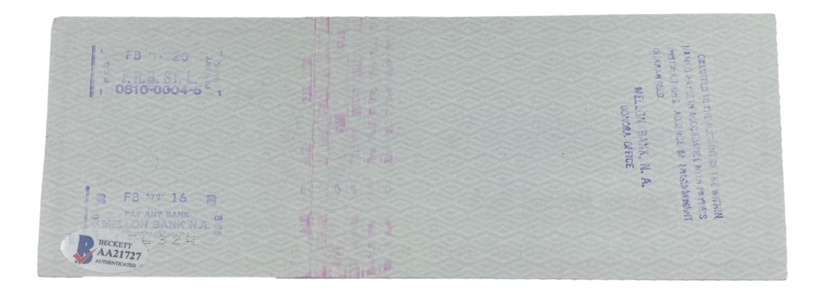 Stan Musial St. Louis Cardinals Signed Bank Check #5492 BAS - Sports Integrity