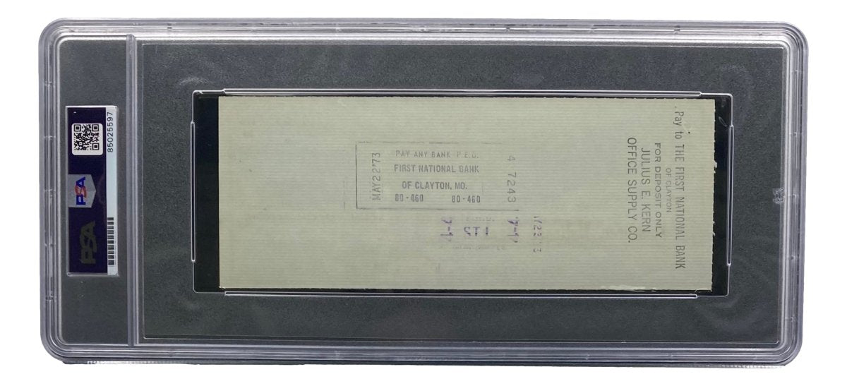 Stan Musial St. Louis Cardinals Signed Bank Check PSA/DNA 85025597 - Sports Integrity