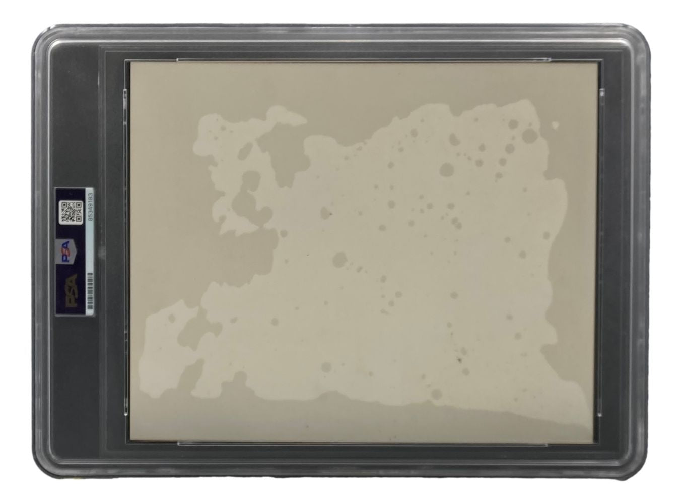 A Ted Williams Stan Musial signed 8x10 photo by Sports Integrity, slabbed and graded PSA NM-MT 7.5, encased in a clear plastic holder for protection and display.