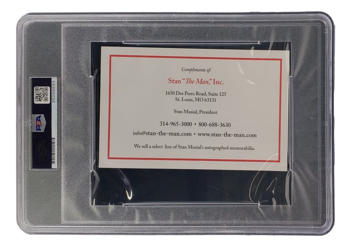 Stan Musial Signed In Black Slabbed 4x6 St. Louis Cardinals Postcard PSA/DNA - Sports Integrity