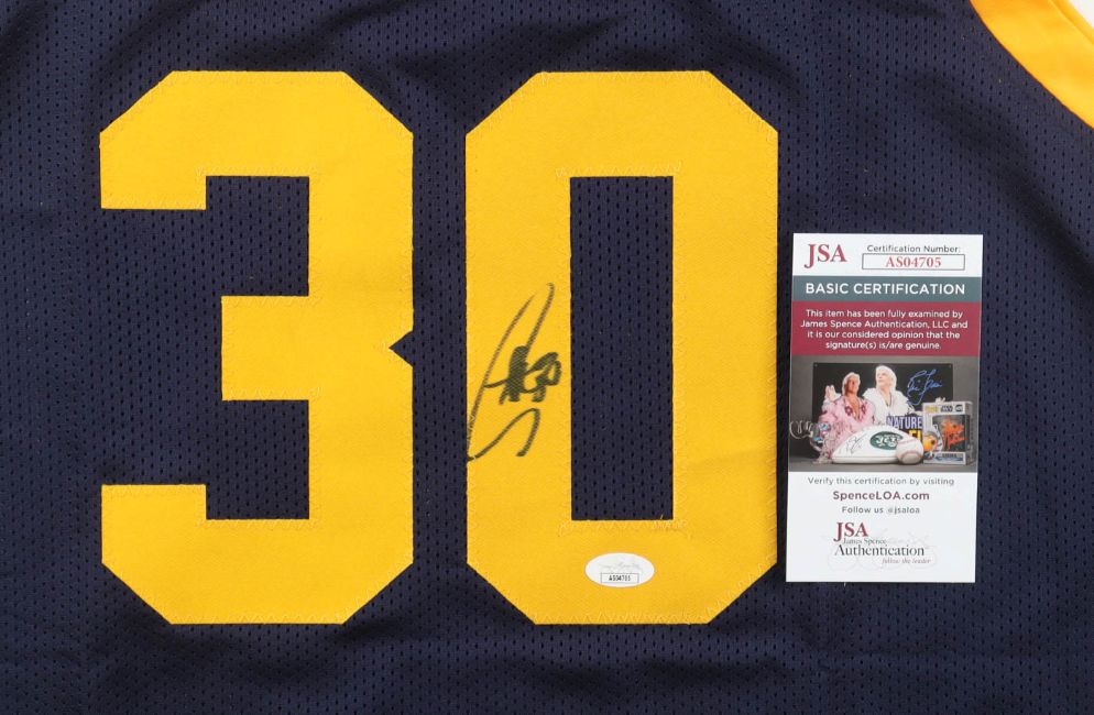 Stephen Curry Golden State Signed Navy Blue Basketball Jersey JSA