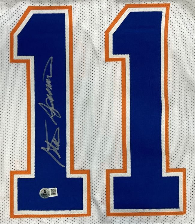 Steve Spurrier Florida Signed White Football Jersey BAS ITP - Sports Integrity