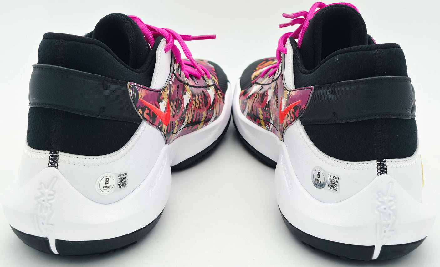 Giannis Antetokounmpo Autographed 2021 Player Exclusive (PE) Promo Black, Multi & Color Nike Zoom Freak 2 NRG Shoes Milwaukee Bucks Size 17 Beckett BAS Witness Stock #252607