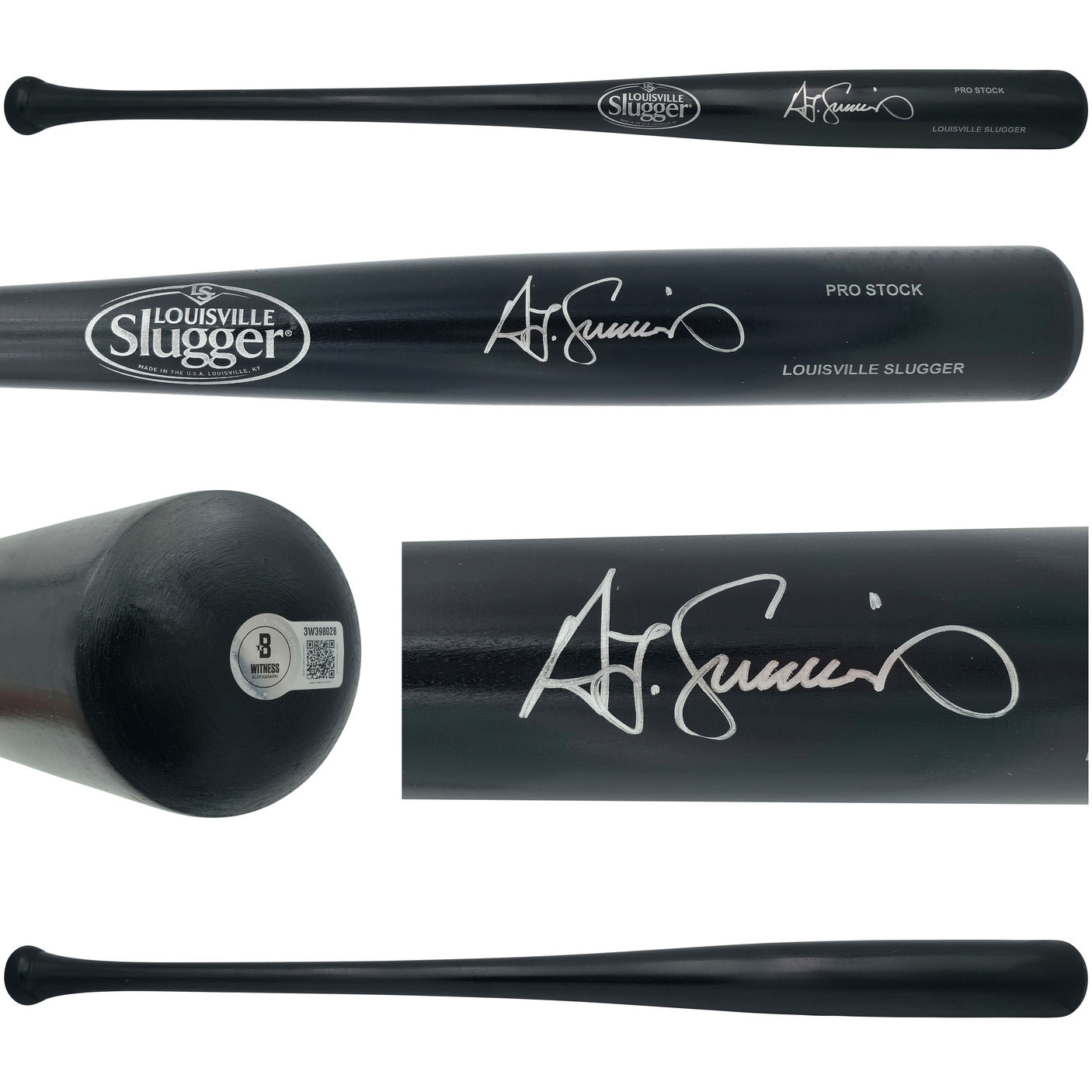 Ted Simmons Autographed Black Louisville Slugger Pro Stock Baseball Bat St. Louis Cardinals (Scratches) Beckett BAS Witness Stock #252590