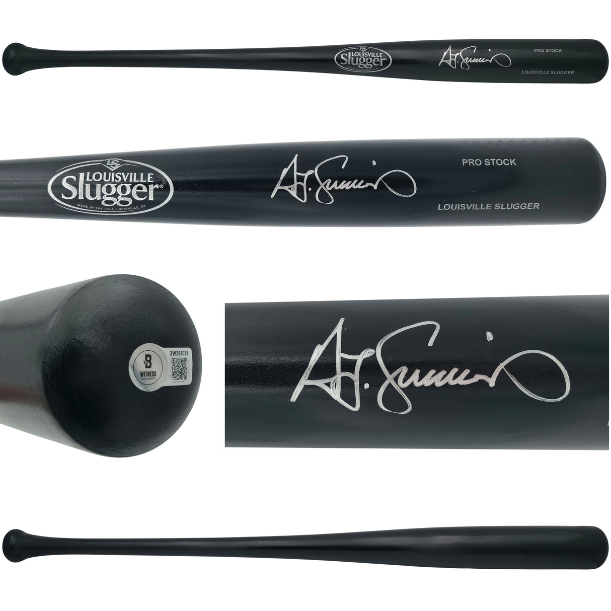Ted Simmons Autographed Black Louisville Slugger Pro Stock Baseball Bat St. Louis Cardinals (Scratches) Beckett BAS Witness Stock #252590