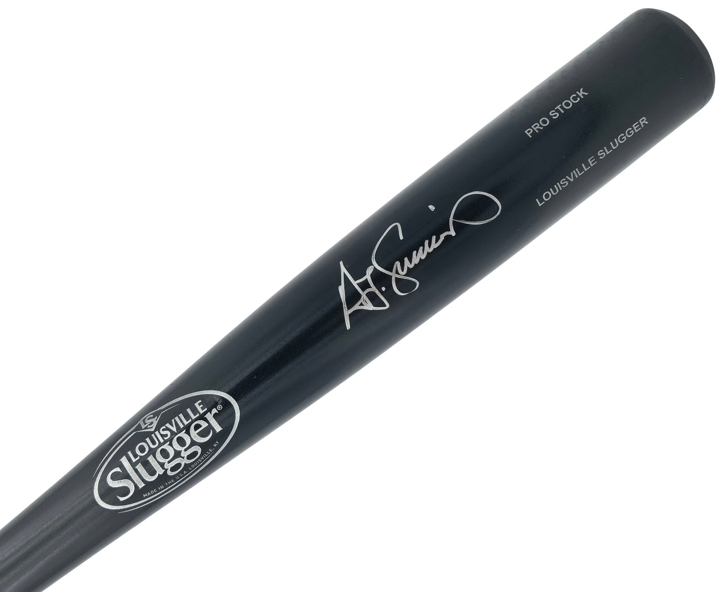 Ted Simmons Autographed Black Louisville Slugger Pro Stock Baseball Bat St. Louis Cardinals (Scratches) Beckett BAS Witness Stock #252590