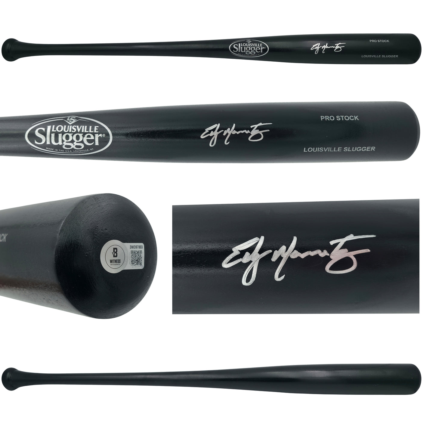 Edgar Martinez Autographed Black Louisville Slugger Pro Stock Baseball Bat Seattle Mariners Beckett BAS Witness Stock #252588