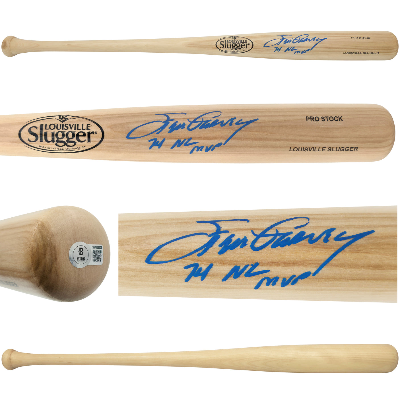Steve Garvey Autographed Blonde Louisville Slugger Pro Stock Baseball Bat Los Angeles Dodgers "1974 NL MVP" Beckett BAS Witness Stock #252592