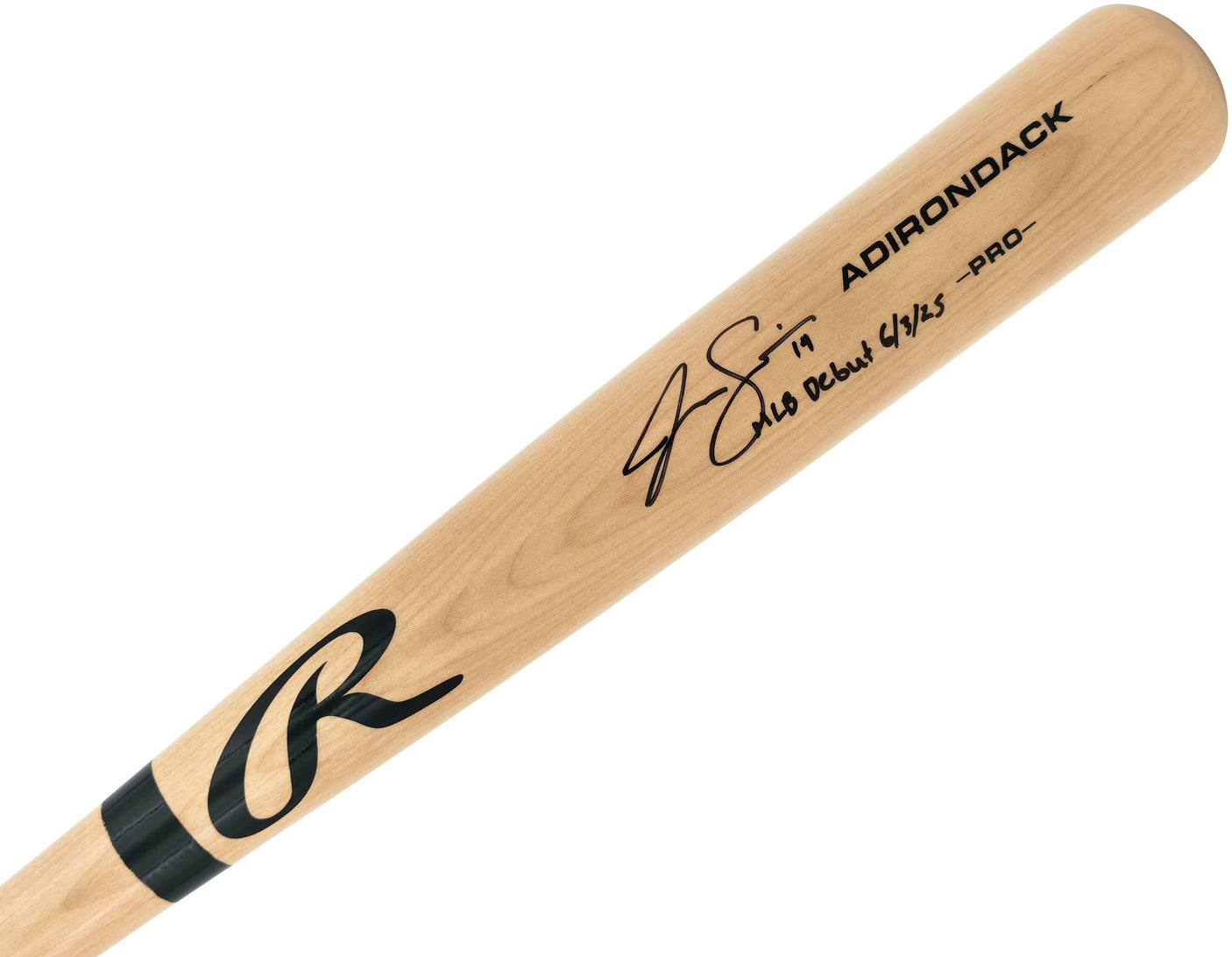 Jac Caglianone Autographed Blonde Rawlings Adirondack Pro Baseball Bat Kansas City Royals "MLB Debut 6/3/25" Fanatics & MLB Holo Stock #252775