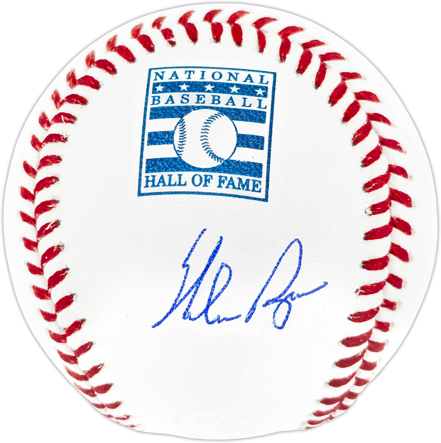 Nolan Ryan Autographed Official Hall of Fame HOF Logo Baseball Texas Rangers Beckett BAS QR Stock #252453