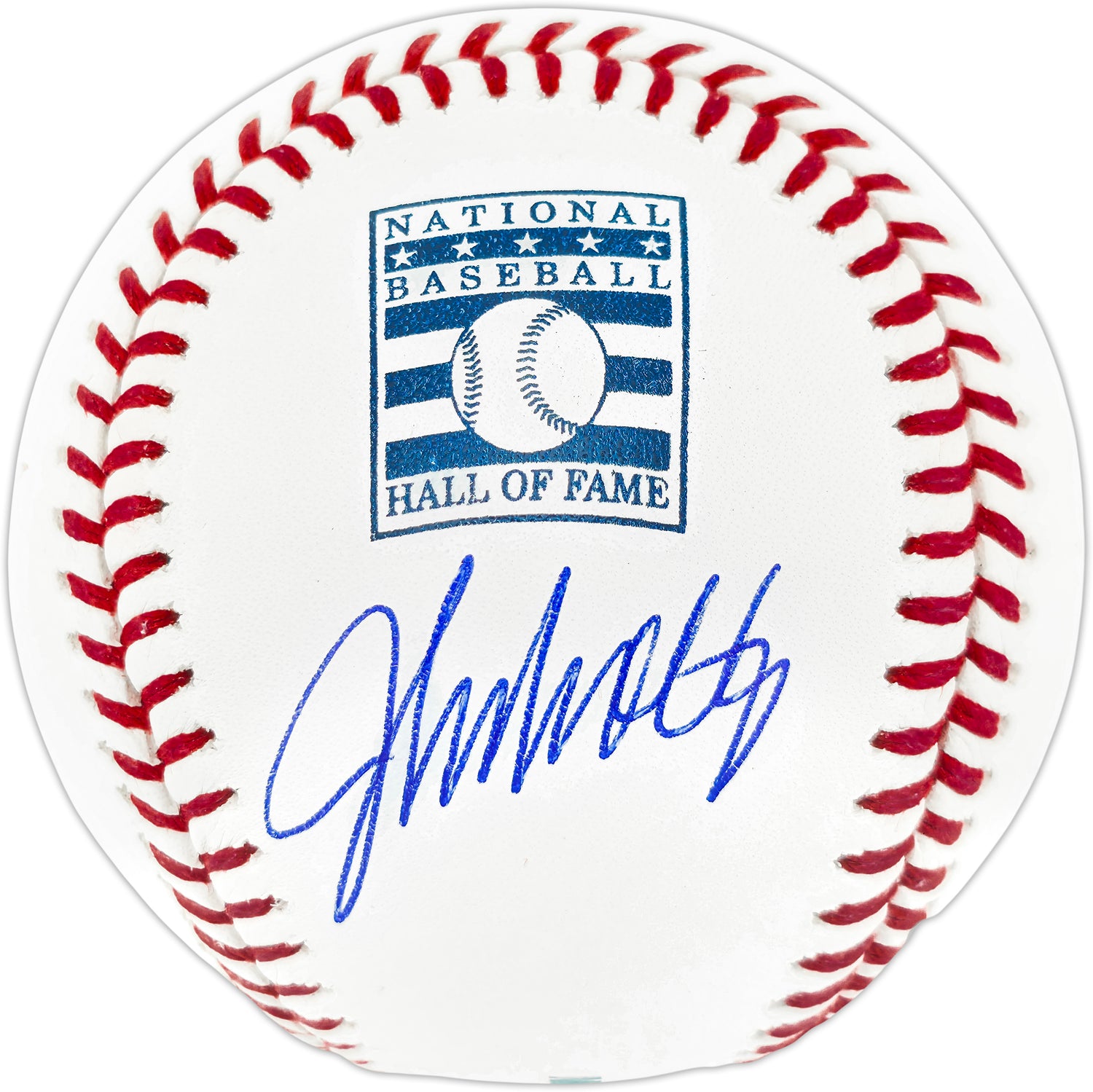 John Smoltz Autographed Official Hall of Fame HOF Logo Baseball Atlanta Braves Beckett BAS Witness Stock #252791