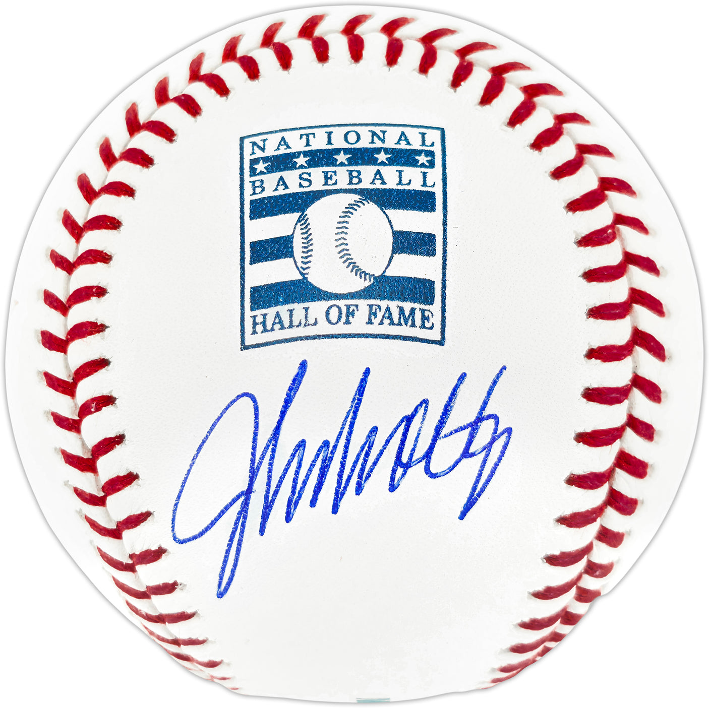 John Smoltz Autographed Official Hall of Fame HOF Logo Baseball Atlanta Braves Beckett BAS Witness Stock #252791