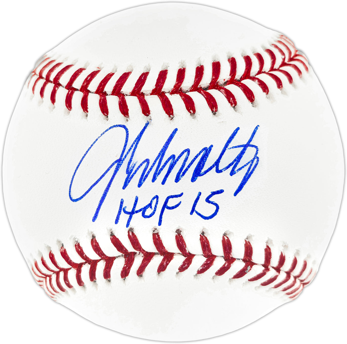 John Smoltz Autographed Official MLB Baseball Atlanta Braves "HOF 15" Beckett BAS Witness Stock #252792