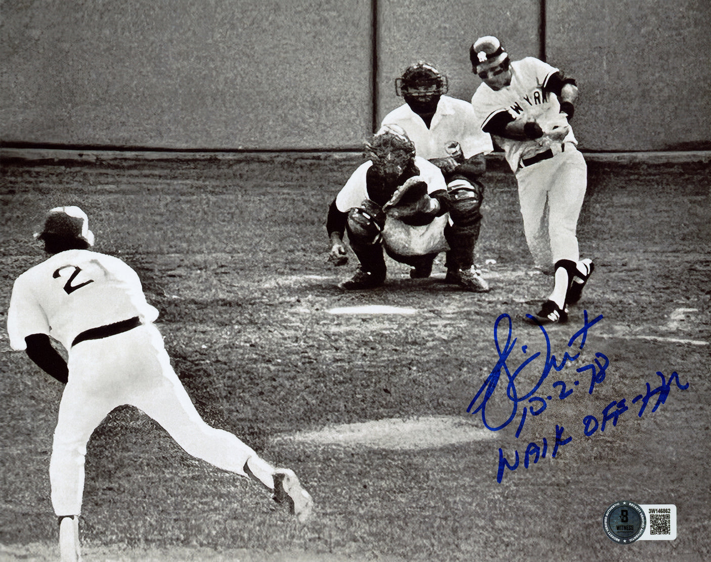 Bucky Dent Autographed 8x10 Photo New York Yankees "10-2-78 Walk Off HR" Beckett BAS Witness Stock #252790