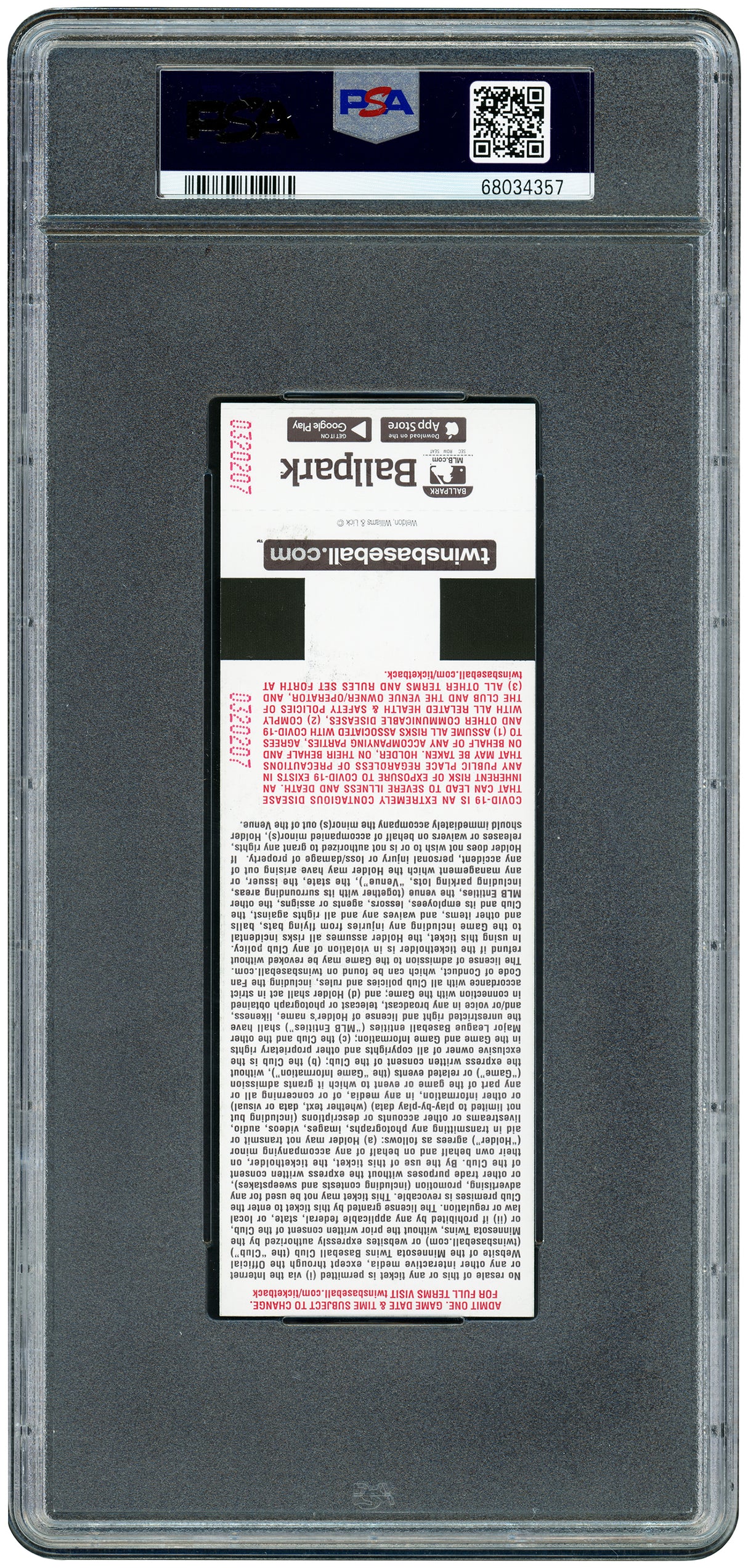 Julio Rodriguez Autographed 2022 MLB Debut Rookie Full Ticket Seattle Mariners PSA 10 April 8th, 2022 PSA/DNA Stock #253244