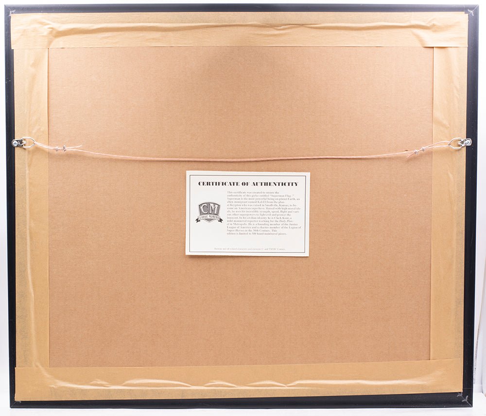 Superman Flag 12x16 Framed DC Comic Limited Edition Giclee - Sports Integrity