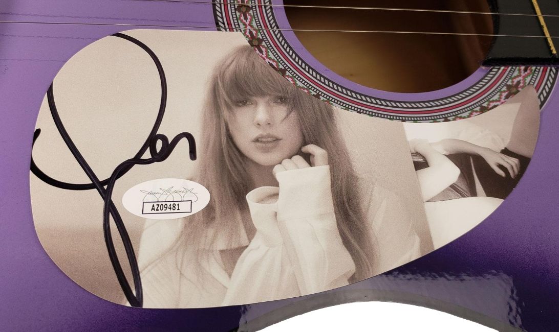 Taylor Swift Signed Tortured Poets Department 38" Purple Acoustic Guitar JSA