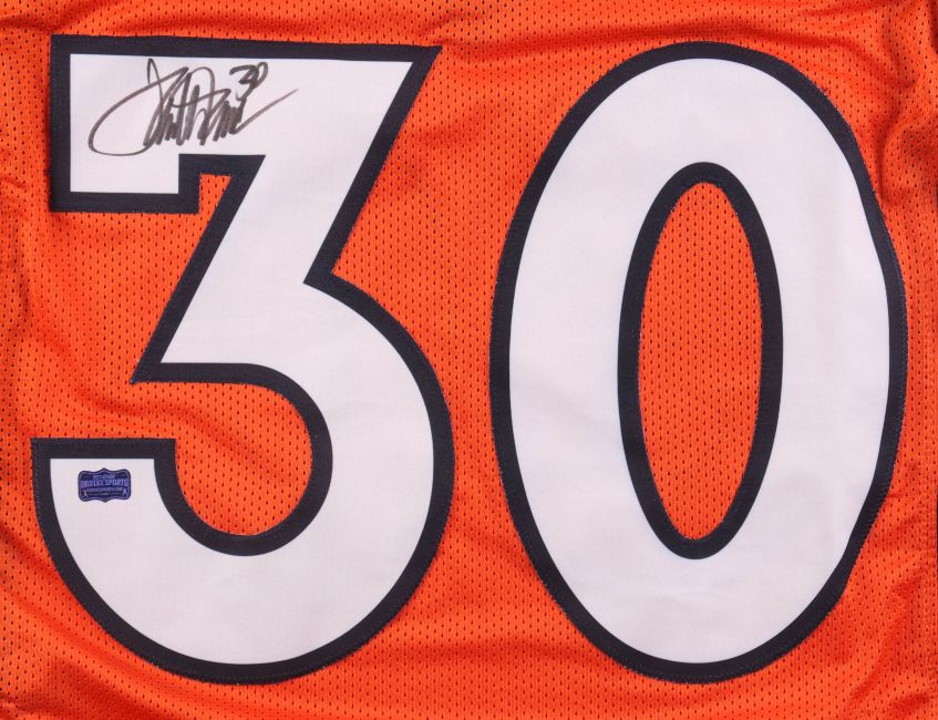 Terrell Davis Denver Signed Orange Pro-Cut Football Jersey Radke Hologram