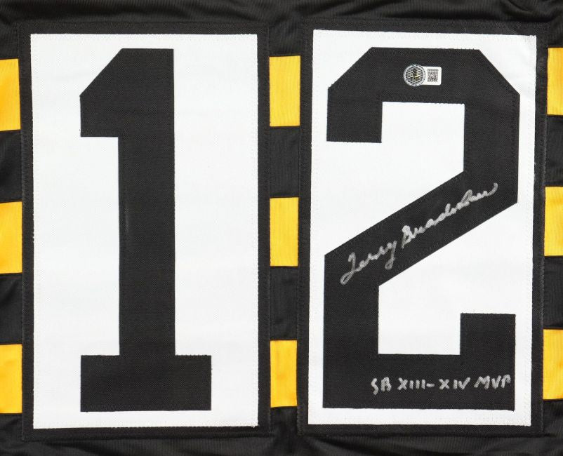 Terry Bradshaw Pittsburgh Signed Bumblebee Football Jersey SB XII-XIV MVP BAS