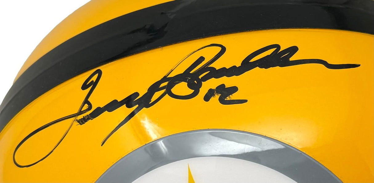 Terry Bradshaw Signed Pittsburgh Steelers Yellow FS Replica Helmet JSA