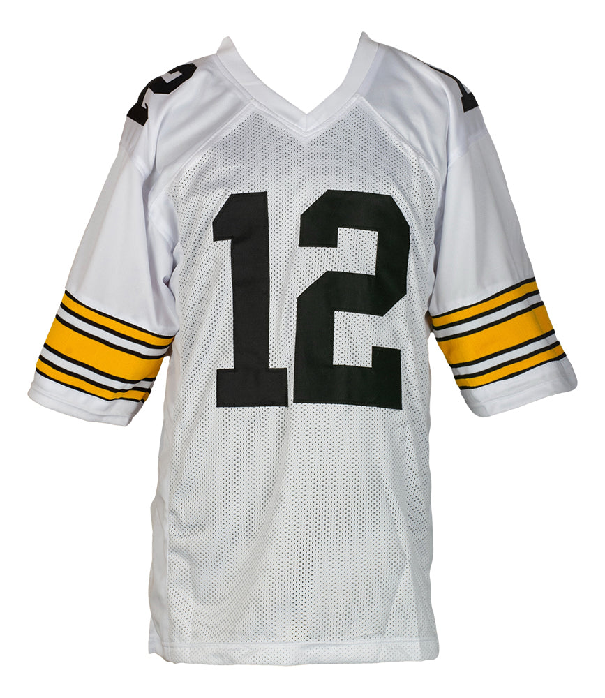 Terry Bradshaw Pittsburgh Signed White Football Jersey BAS