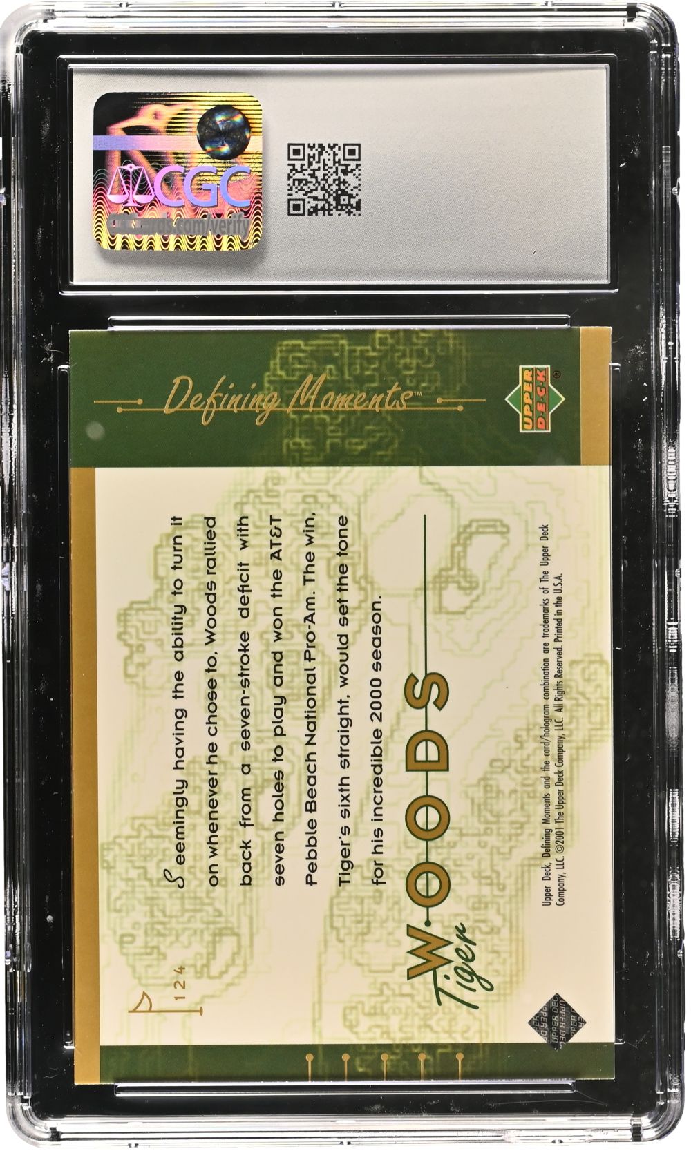 Tiger Woods Upper Deck #124 PGA Rookie Card CGC NM/MT 8.5