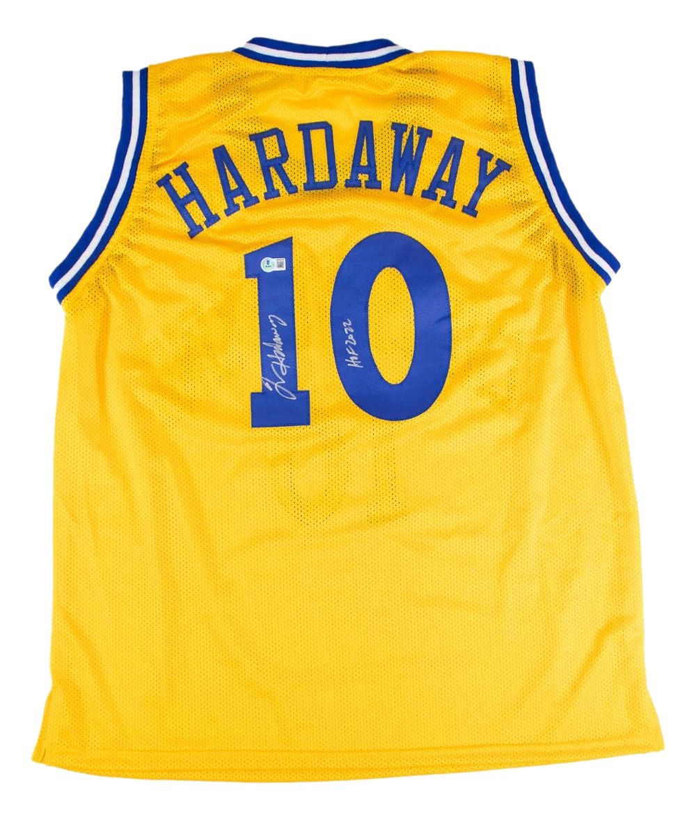Tim Hardaway Golden State Signed Yellow Basketball Jersey HOF 2022 BAS