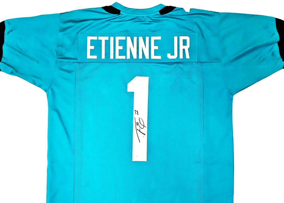 Travis Etienne Jacksonville Signed Teal Football Jersey BAS