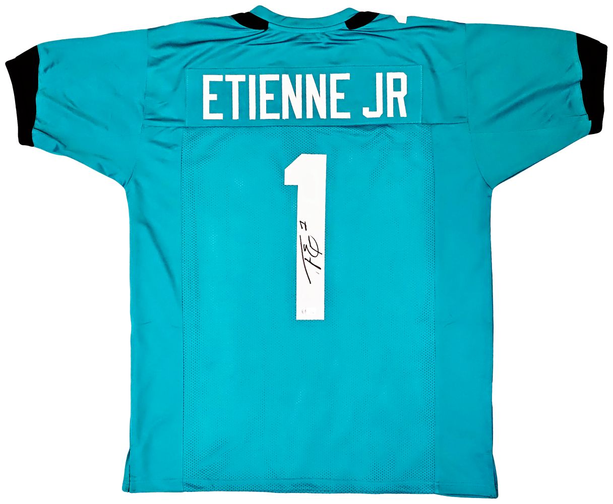 Travis Etienne Jacksonville Signed Teal Football Jersey BAS