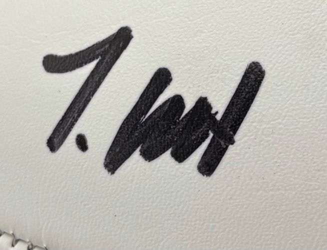 Travis Hunter Signed Jacksonville Jaguars Logo Football BAS w/ Case