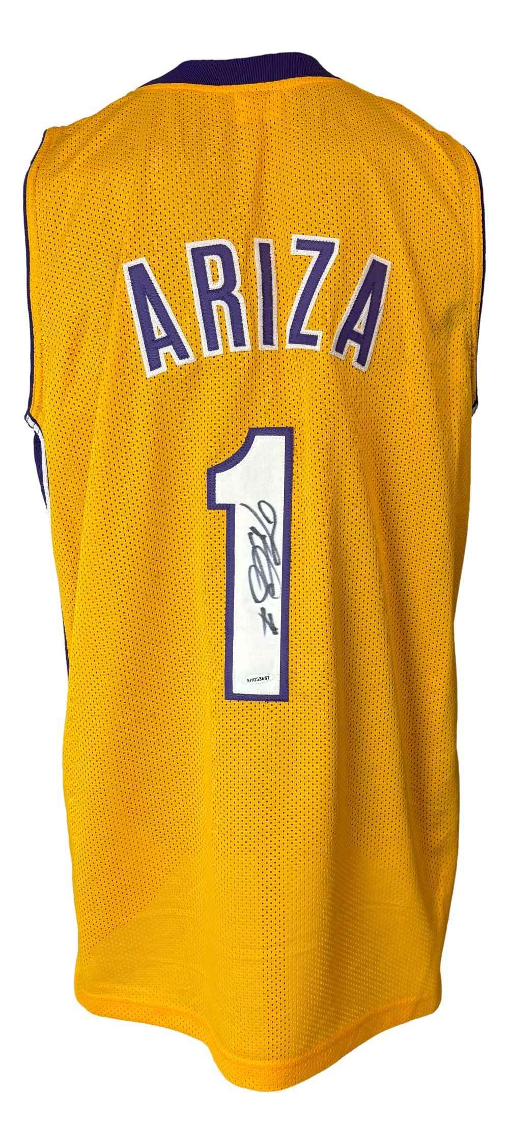 Trevor Ariza Los Angeles Signed Yellow #1 Basketball Jersey UDA Hologram