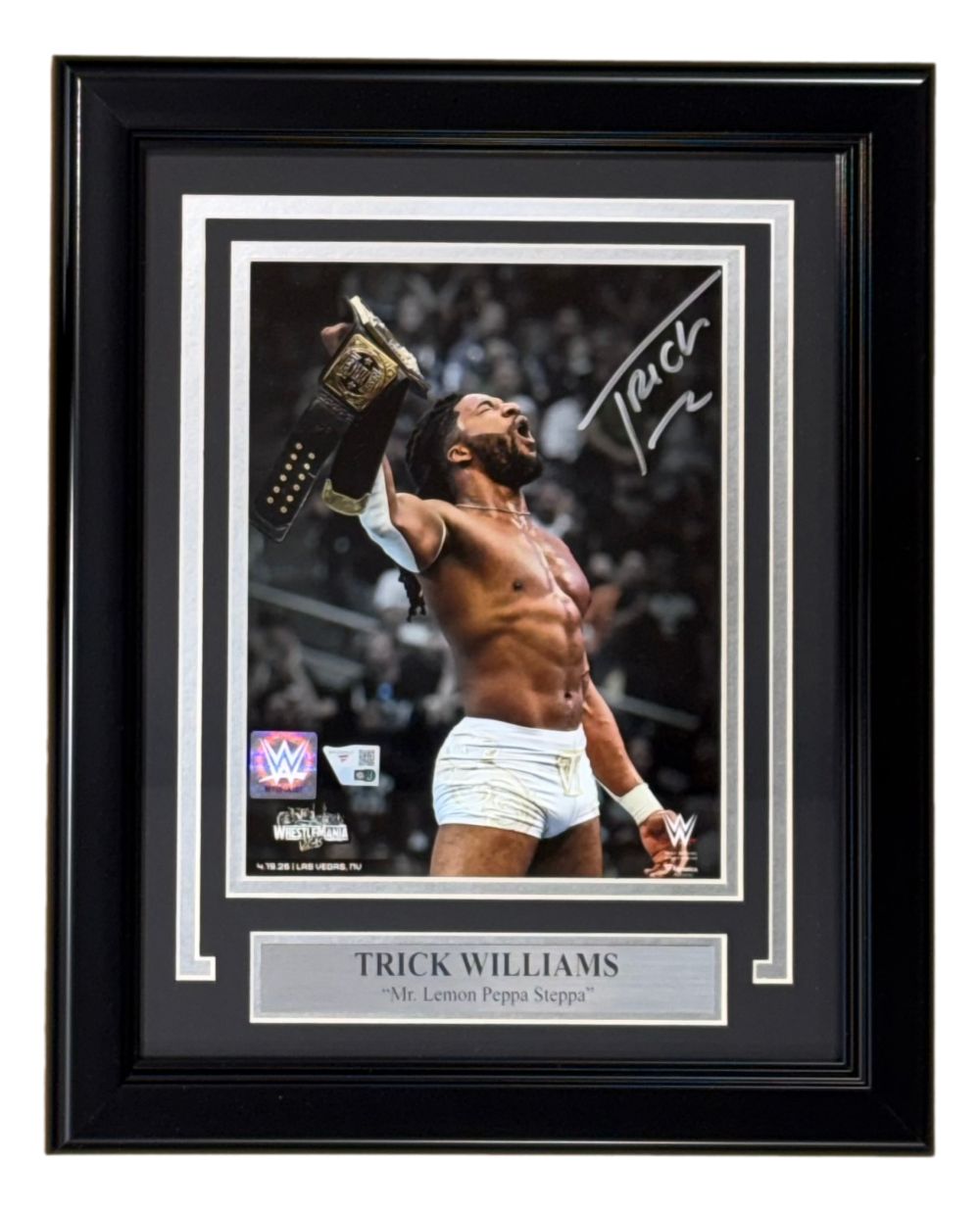 Trick Williams Signed Framed 8x10 WWE Wrestlemania Vegas Photo Fanatics