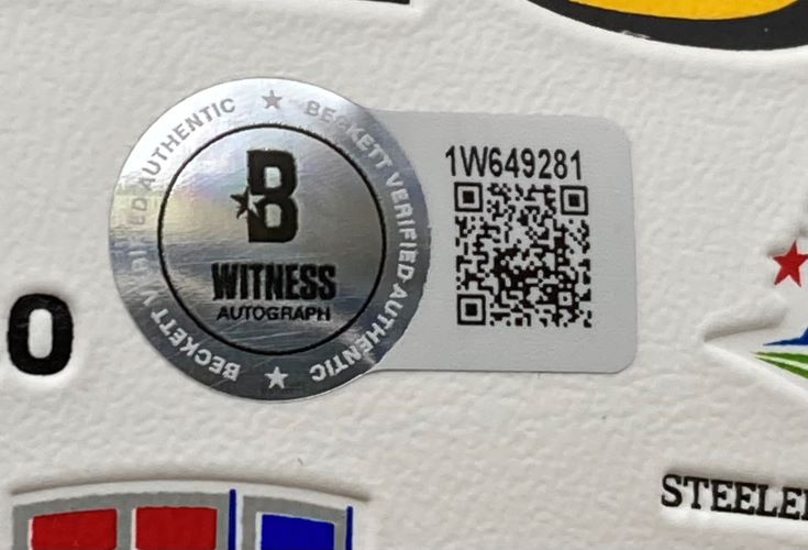 Troy Polamalu Signed Pittsburgh Steelers Logo Football BAS w/ Case