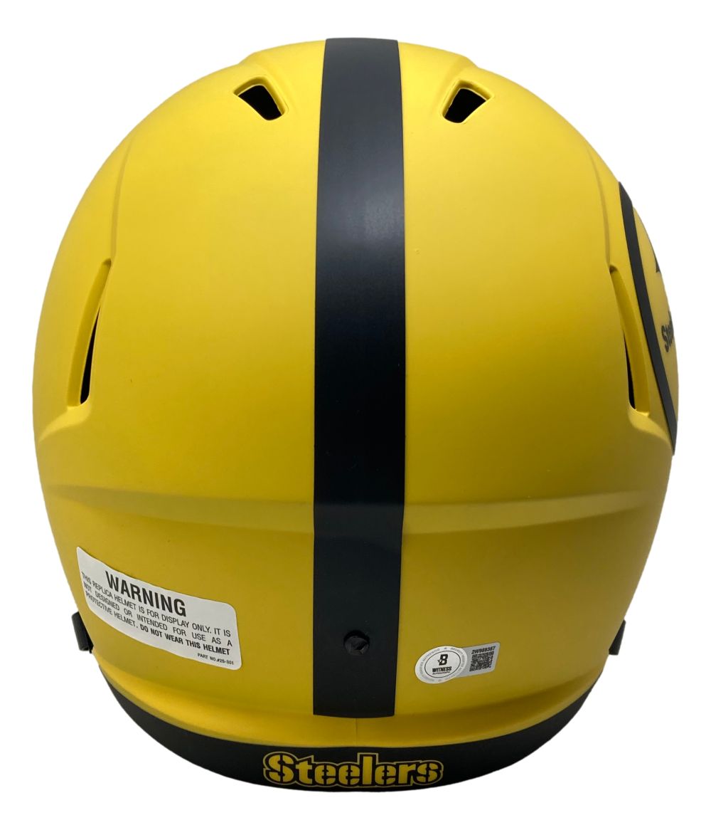 Troy Polamalu Signed Steelers Full Size Rave Speed Replica Helmet BAS w/ Case