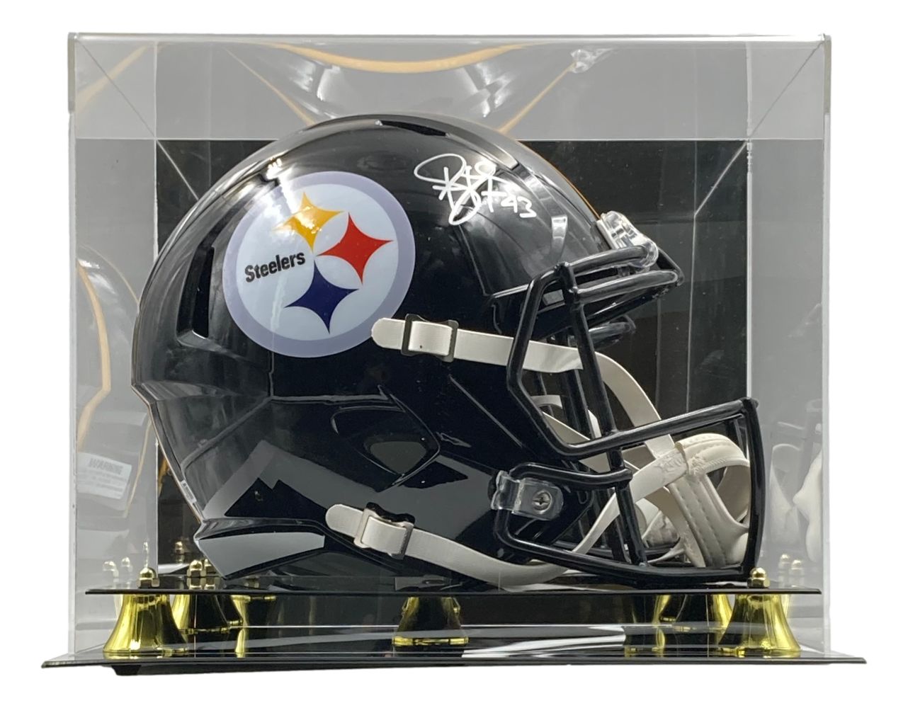 Troy Polamalu Signed Pittsburgh Steelers FS Speed Replica Helmet BAS w/ Case