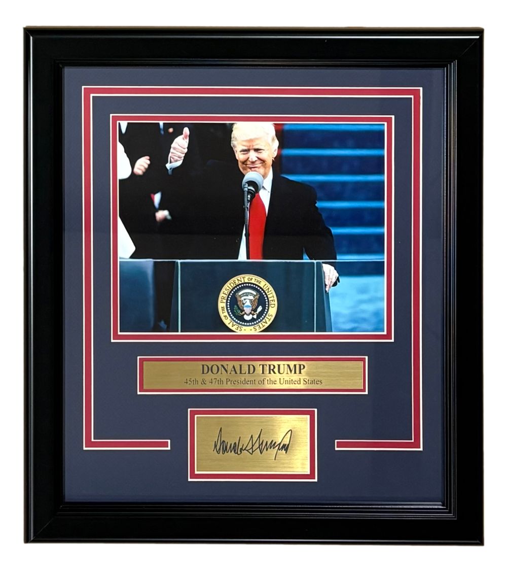 President Donald Trump Framed 8x10 Photo w/ Laser Engraved Signature