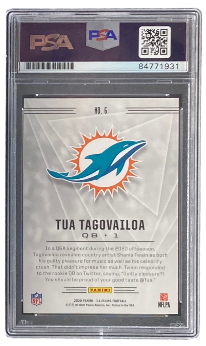 Tua Tagovailoa Signed 2020 Panini Illusion #6 Dolphins Rookie Card PSA Gem MT 10 - Sports Integrity