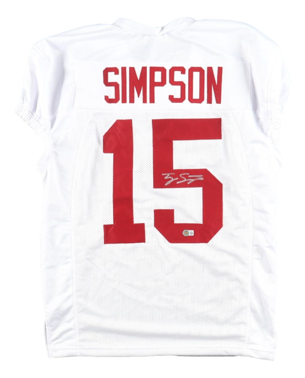 Ty SImpson Alabama Signed White Football Jersey BAS