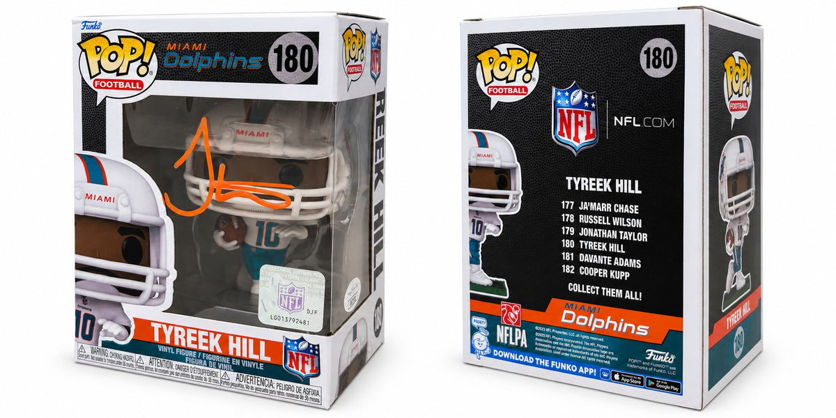 Tyreek Hill Signed Miami Dolphins Funko Pop #180 JSA