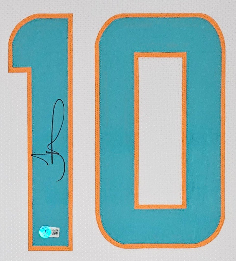 Tyreek Hill Miami Signed Framed Custom White Football Jersey BAS ITP - Sports Integrity