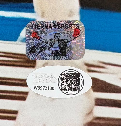 Mike Tyson Evander Holyfield Signed 16x20 Bite Fight Photo JSA QR Hologram