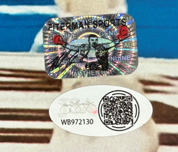 Mike Tyson Evander Holyfield Signed Frame 16x20 Bite Fight Photo JSA QR Hologram