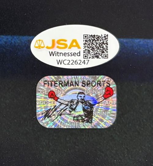 Mike Tyson Signed 16x20 Boxing Stare Photo JSA QR Hologram